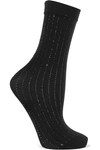 WOLFORD SPARKLE STRIPE METALLIC KNITTED SOCKS