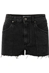 GIVENCHY PANELED FRAYED DENIM SHORTS