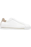 RENÉ CAOVILLA CRYSTAL-EMBELLISHED SUEDE AND LEATHER SNEAKERS