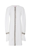 CAROLINA HERRERA EMBELLISHED COTTON-BLEND SHIFT MINI DRESS,720038