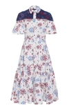 CAROLINA HERRERA FLORAL PRINTED COTTON-BLEND SHIRT DRESS,P1911N502RBS