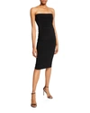 Norma Kamali Strapless Knee-length Fitted Dress In Black