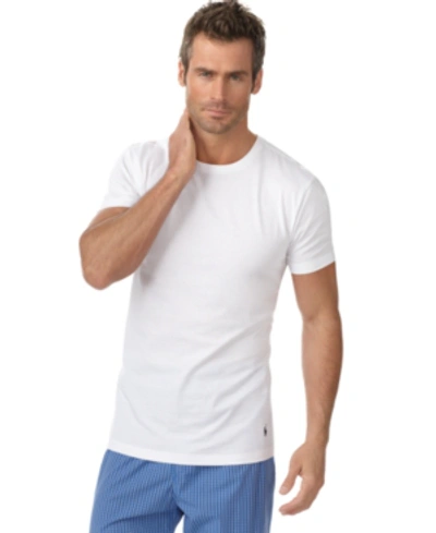 Polo Ralph Lauren Men's 5-pack Slim Fit Classic Cotton Crewneck Undershirts In White