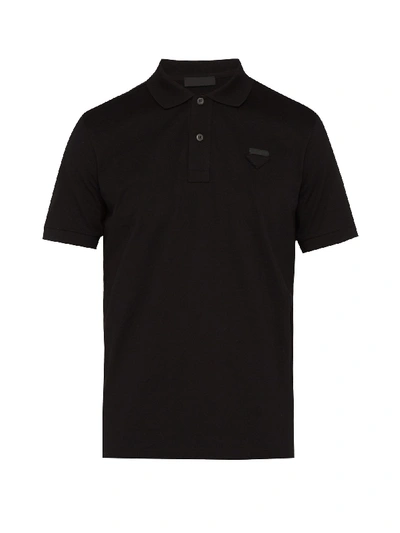 Prada Logo Patch Polo Shirt In Nocolor