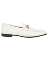 Gucci Off-white Leather Horsebit Loafers In Mystic White