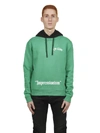 Off-white Impressionism Cotton Hooded Sweatshirt In Verde Bianco Nero