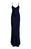 NILI LOTAN CAMI SILK-CHARMEUSE GOWN,719471