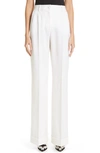 Dolce & Gabbana White Palazzo Pants With Logo Detail In W0001 White