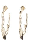 ALEXIS BITTAR RETRO GOLD COLLECTION CRUMPLED HOOP EARRINGS,AB84E033