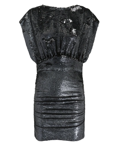 Iro Miracle Sequined Stretch-jersey Mini Dress In Anthracite