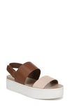 Vince Westport Colorblock Leather Flatform Slingback Sandals In Black