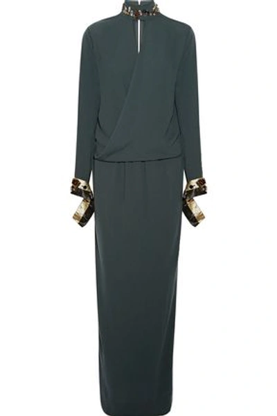 By Malene Birger Woman Embellished Cady Maxi Dress Dark Green