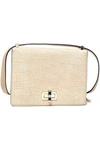 DIANE VON FURSTENBERG DIANE VON FURSTENBERG WOMAN LES CROC-EFFECT NUBUCK SHOULDER BAG BEIGE,3074457345619909652