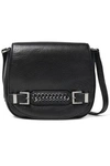 DIANE VON FURSTENBERG DIANE VON FURSTENBERG WOMAN IGGY CHAIN-EMBELLISHED TEXTURED-LEATHER SHOULDER BAG BLACK,3074457345619924325