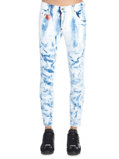 Dsquared2 Bleach Wash Skinny Trousers In Multicolor