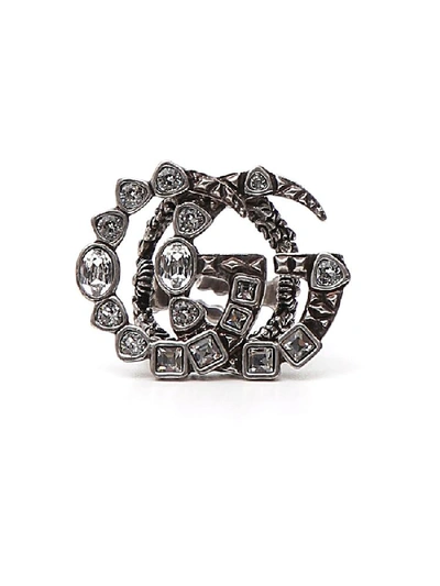 Gucci Silver-tone Crystal Ring