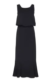 DEREK LAM SLEEVELESS GEORGETTE FITTED MIDI DRESS WITH PLEATED HEM,DP91556MJ