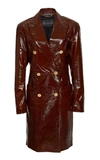 VERSACE DOUBLE BREASTED LEATHER TRENCH COAT,A83357A230862