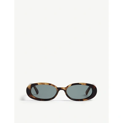 Le Specs Outta Love Oval-frame Tortoiseshell Acetate Sunglasses