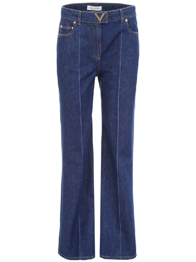 Valentino High-rise Jeans In Denim Blue (blue)