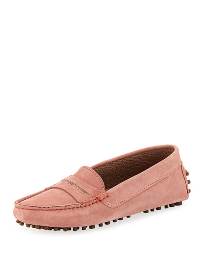 Manolo Blahnik Suede Flat Slip-on Drivers