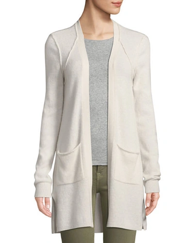 Atm Anthony Thomas Melillo Two-pocket Open-front Mid-length Cashmere Cardigan In Lunar