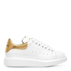 ALEXANDER MCQUEEN WHITE AND GOLD CLASSIC SNEAKERS,AM14127S