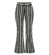 MARC JACOBS STRIPED HIGH-WAISTED CROPPED PANTS,P00362984
