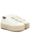 PRADA Leather espadrille trainers,P00369238