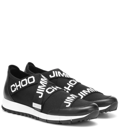 Jimmy Choo 20毫米"toronto"logo针织一脚蹬运动鞋 In Black