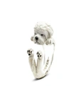 DOG FEVER MALTESE HUG RING IN STERLING SILVER AND ENAMEL