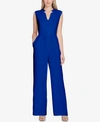 Tahari Split-neck Jumpsuit In Cobalt