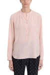 STELLA MCCARTNEY MAO COLLAR PINK SILK BLOUSE,10788451