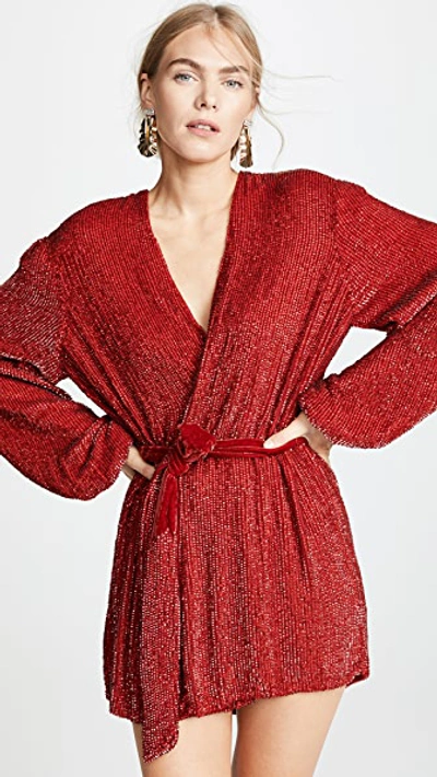 Retroféte Gabrielle Sequined Dress In Red