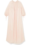 THREE GRACES LONDON ALMOST A HONEYMOON GATHERED COTTON-VOILE NIGHTDRESS