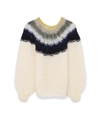 MAIAMI Mohair Pleated Sweater in Creme