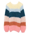 MAIAMI Mohair Basic Striped Sweater in Vanilla