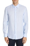 EMPORIO ARMANI SLIM FIT LINEN SPORT SHIRT,21SM0L210F9808