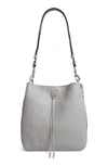 Rebecca Minkoff Small Darren Deerskin Leather Feed Bag - Grey In Grey