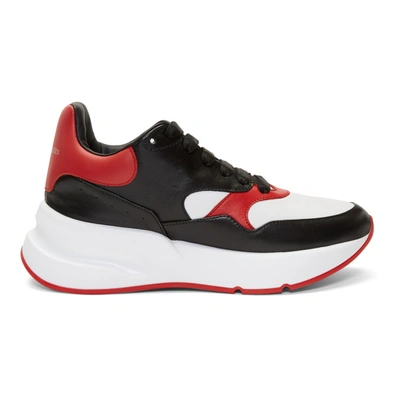 Alexander Mcqueen Runner Raised-sole Low-top Leather Trainers In Black