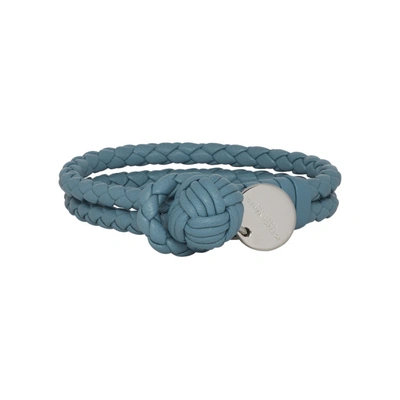 Bottega Veneta Unisex Woven Nappa Bracelet In Brighton|blu