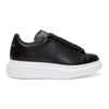 Alexander Mcqueen Women Black Leather Sneakers With Black Leather Heel In 1000 Black
