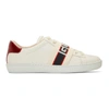 GUCCI WHITE ELASTIC BAND NEW ACE SNEAKERS