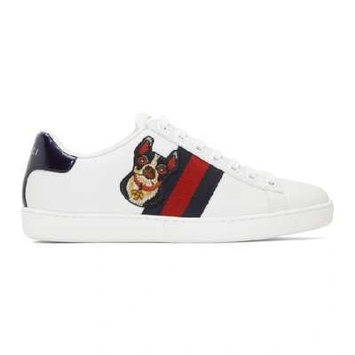 Gucci Women's Ace Embroidered Trainer In White