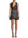 ALICE AND OLIVIA Tanner Asymmetric Floral Mini A-Line Dress