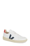 Veja V-10 Bicolor Leather Low-top Sneakers In Extra White Nautico Pekin