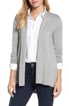 Vince Camuto Open-front High-low Cardigan In Light Heather Grey