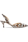 PAUL ANDREW RHEA LEOPARD-PRINT ELAPHE SLINGBACK PUMPS