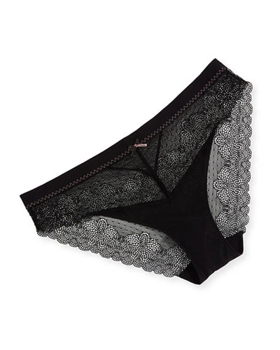 Chantelle Le Marais Stretch-lace And Point D'esprit Briefs In Black