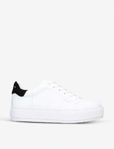 KURT GEIGER WOMENS WHITE/BLK LANEY LEATHER TRAINERS EUR 36 / 3 UK,10114781
